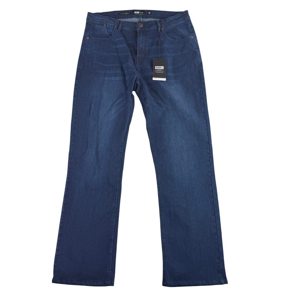 Barbell Apparel Relaxed Athletic Fit 2.0 Jeans Mens 34x32 Blue Dark Wash Stretch